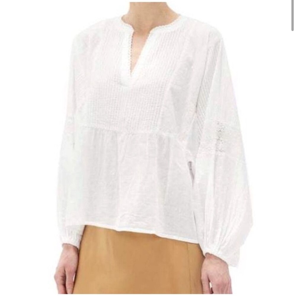 Mes Demoiselles Womens Size 0 V-Neck Boho Hippie Indie Blouse Long Sleeve Lace